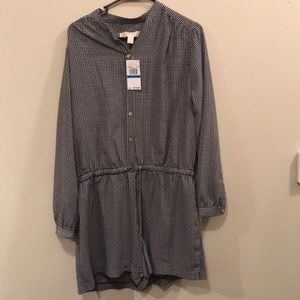 Black/White Long Sleeve Romper